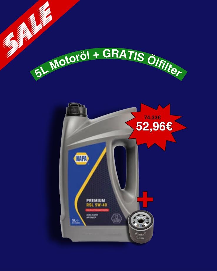 NAPA - 5W40 - N116005 - Qualität Motoröl 5L & 1X Ölfilter Gratis