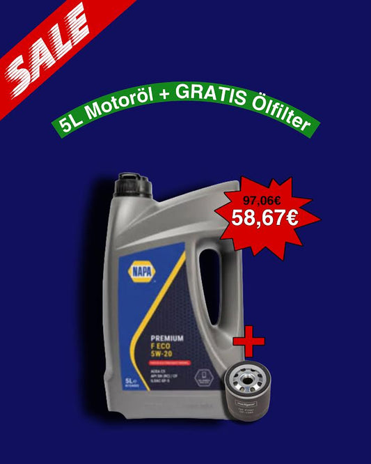 Napa - 5W20 - N104005 - Qualität Motoröl 5L & 1X Ölfilter Gratis