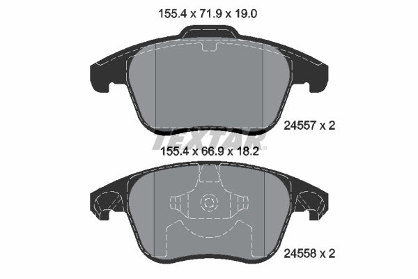 TEXTAR - 2455701 - Bremsbelagsatz, Scheibenbremse // 19-1550 //