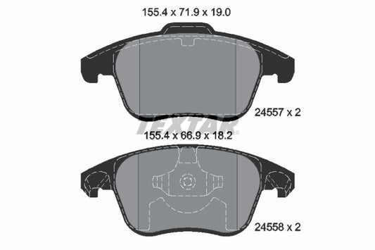 TEXTAR - 2455701 - Bremsbelagsatz, Scheibenbremse // 19-1550 //