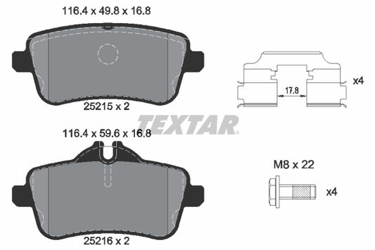 TEXTAR - 2521505 - Bremsbelagsatz, Scheibenbremse //  19-2921 // GDB1947 //