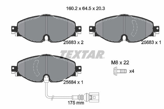TEXTAR - 2568301 -// 19-2143 // Bremsbelagsatz, Scheibenbremse