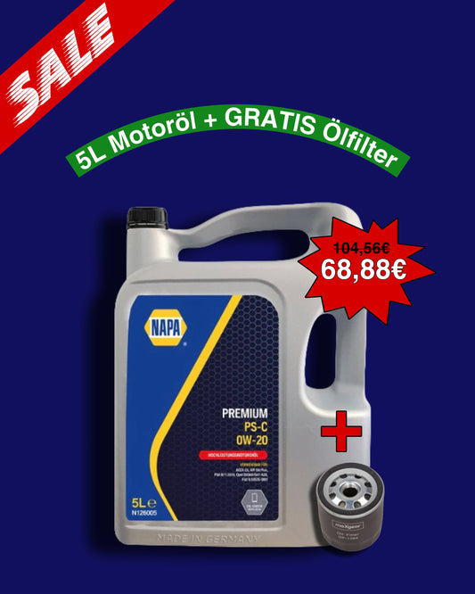 Napa - 0W20 - N126005 - Qualität Motoröl 5L & 1X Ölfilter Gratis