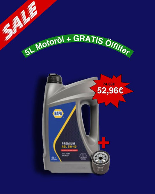 NAPA - 5W40 - N116005 - Qualität Motoröl 5L & 1X Ölfilter Gratis