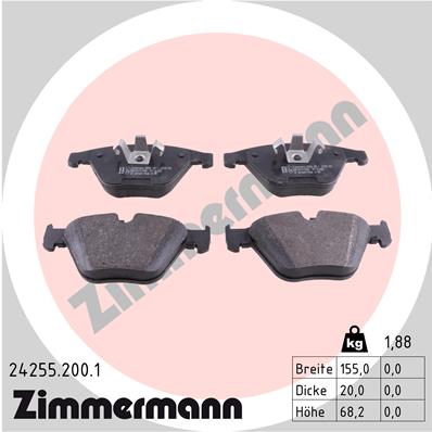 Zimmermann - 24255.200.1 - Bremsbelagsatz, Scheibenbremse // 19-2947 // 2331301 // GDB1729 // J149