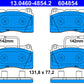 ATE - 13.0460-4854.2 - Bremsbelagsatz, Scheibenbremse - // J107
