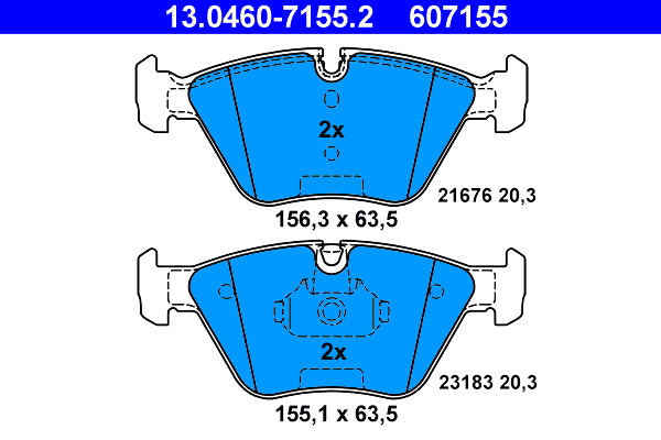 ATE - 13.0460-7155.2 - Bremsbelagsatz, Scheibenbremse - // 19-1077 //  J134