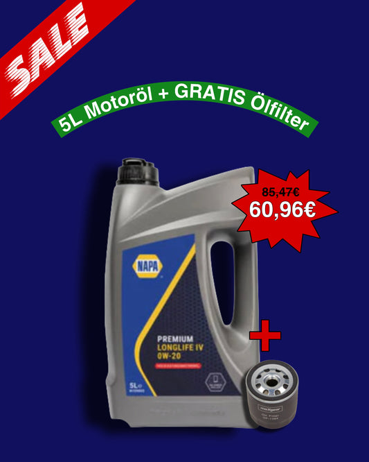 Napa - 0W20 - N109005 - Qualität Motoröl 5L & 1X Ölfilter Gratis