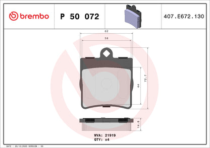 BREMBO - Bremsbelagsatz, Scheibenbremse	// J76